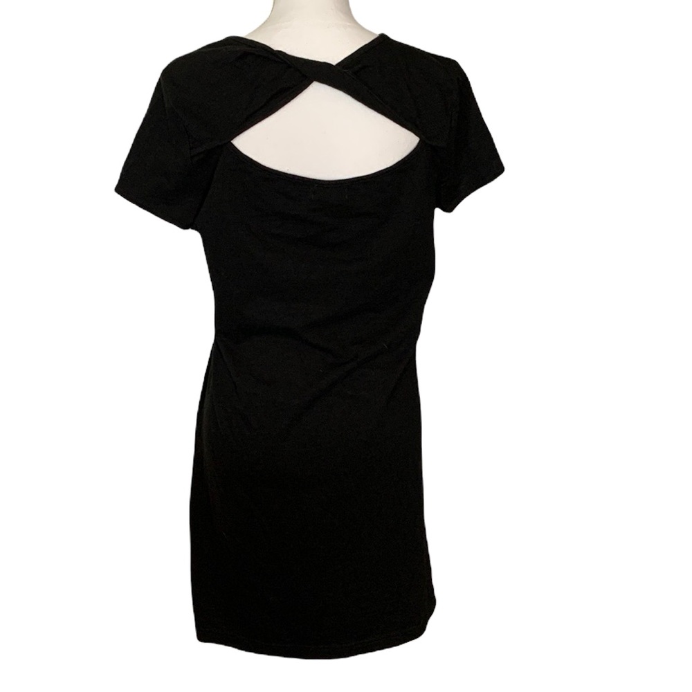 Gap Black Dress with Twist Back Opening Size Large NWT